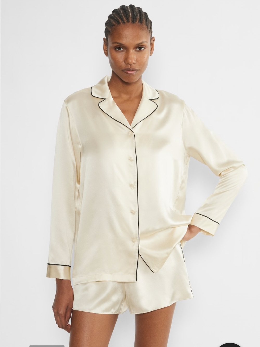 Aritzia The Group Nightside Silk Pajama Shirt